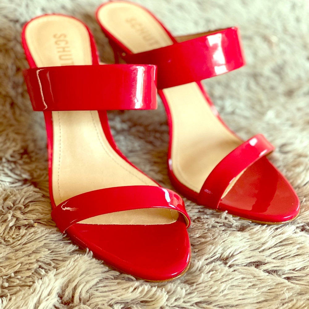 SCHUTZ red stiletto sandals